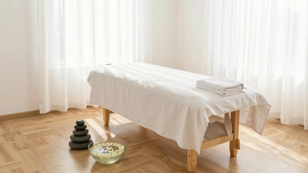 Světlý a minimalistický wellness interiér připravený pro regeneraci.